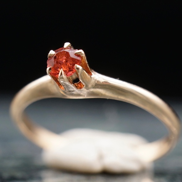 c.1900 Ostby & Barton Paste Stone Ring 10k Solid Gold Tiffany Setting sz3 - Picture 3 of 12